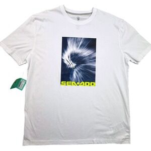 Sea-Doo T-Shirt Men Extra Large White Graphic Short Sleeve Ocean View Tee